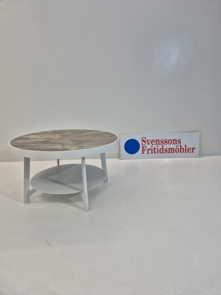 BAHAMAS Soffbord 80cm Alu/Vit Bord
