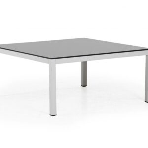 BELFORT Soffbord 100x100cm Vit/Grå glasskiva Bord