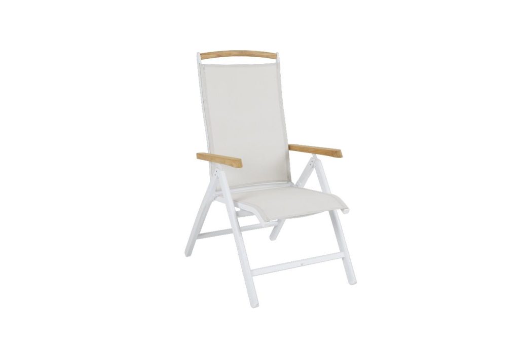 ANDY Positionsstol Vit/Offwhite/Teak Aluminium Stolar