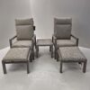 COMO Set 2 Recliner fåt 2 Fotpall 1 Bord inkl allvädersdynor Khaki Stolar
