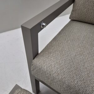 COMO Set 2 Recliner fåt 2 Fotpall 1 Bord inkl allvädersdynor Khaki Stolar