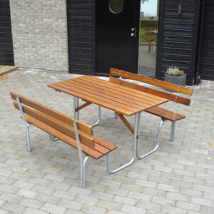 Stålpicnic Eden Wood 150cm Brun/Galv Bänkar & Bänkset Stålpicnic Eden Wood 150cm Brun/Galv Bänkar & Bänkset